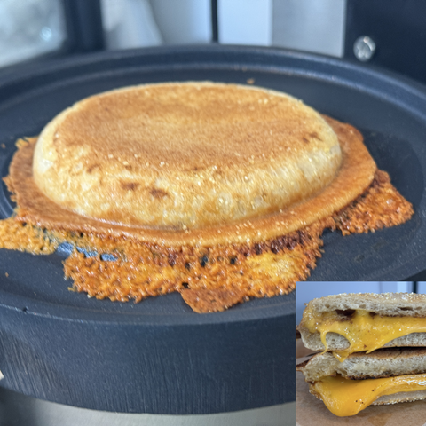 UFO Grilled Cheese with cheddar cheese, on ciabbatta bread